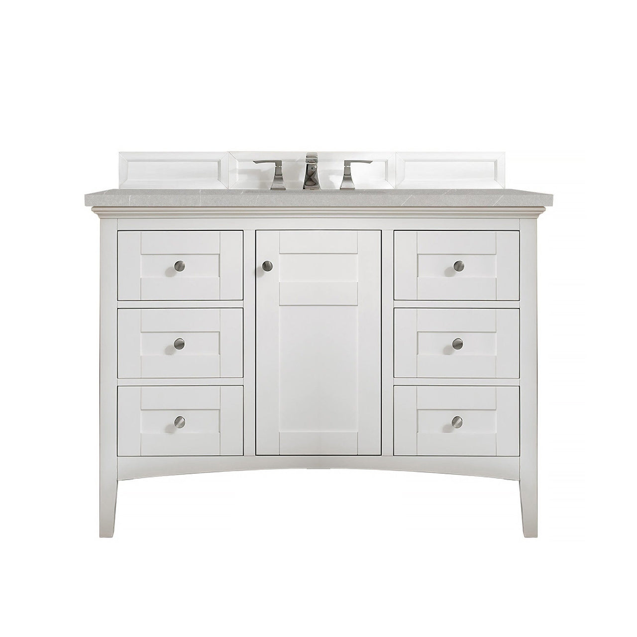 James Martin Palisades 48" Single Vanity Vanity James Martin Bright White w/ 3 CM Eternal Serena Quartz Top 