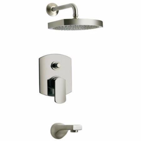 Latoscana Novello Pressure Balance Valve Tub And Shower In Brushed Nickel bathtub and showerhead faucet systems Latoscana 