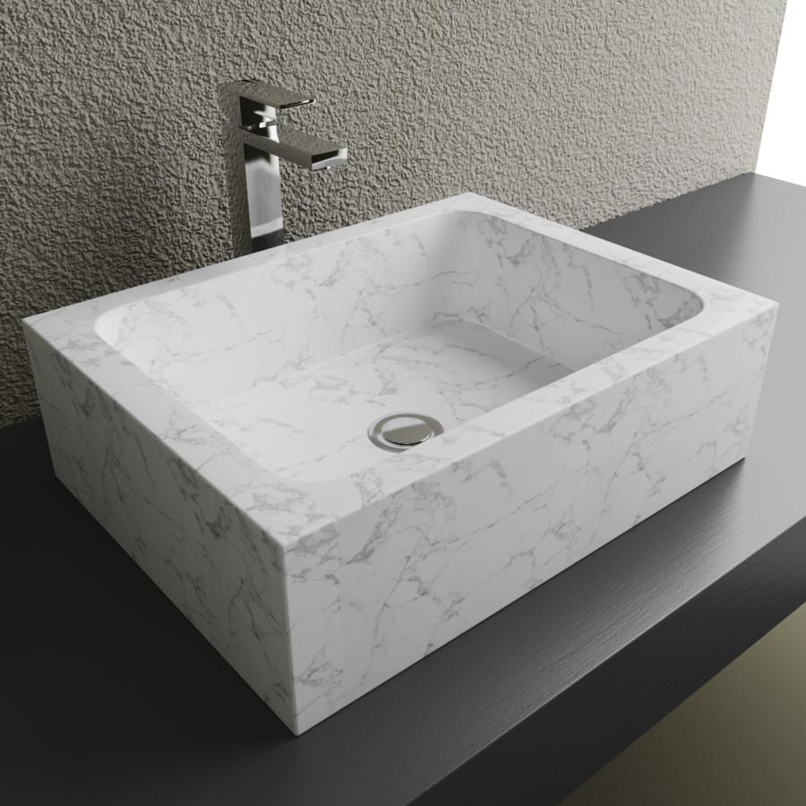 Cantrio Marble rectangle vessel sink Stone Series Cantrio 