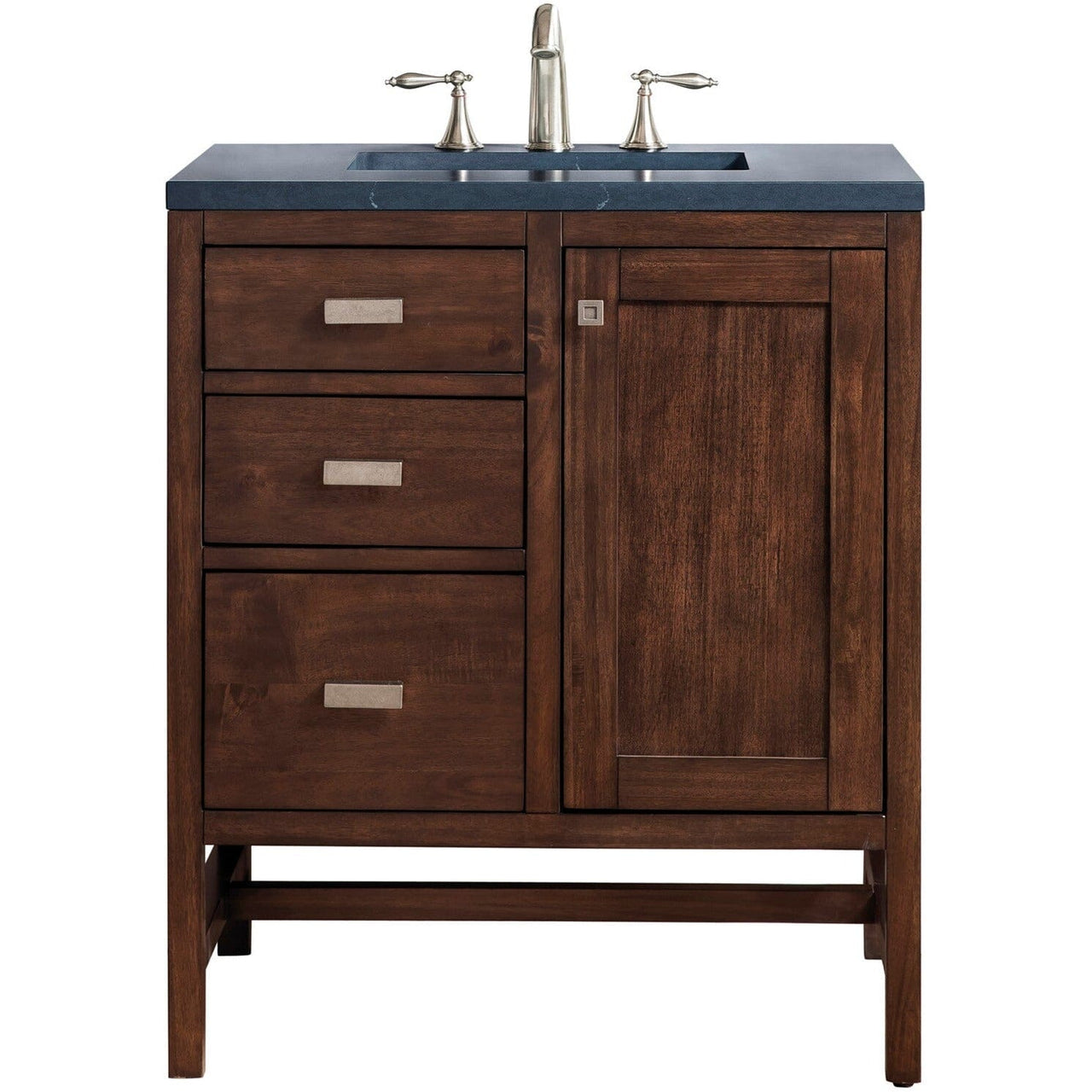 James Martin Addison 30" Single Vanity Vanity James Martin Mid Century Acacia w/ 3 CM Charcoal Soapstone Quartz Top 