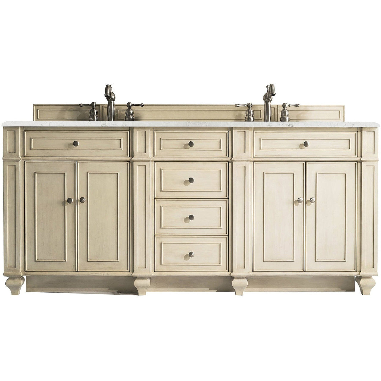 James Martin Bristol 72" Double Vanity Vanity James Martin Vintage Vanilla w/ 3 CM Eternal Jasmine Pearl Quartz Top 