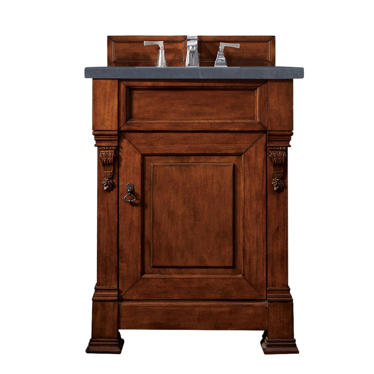 James Martin Brookfield 26" Single Vanity Vanities James Martin Warm Cherry w/ 3 CM Charcoal Soapstone Quartz Top 