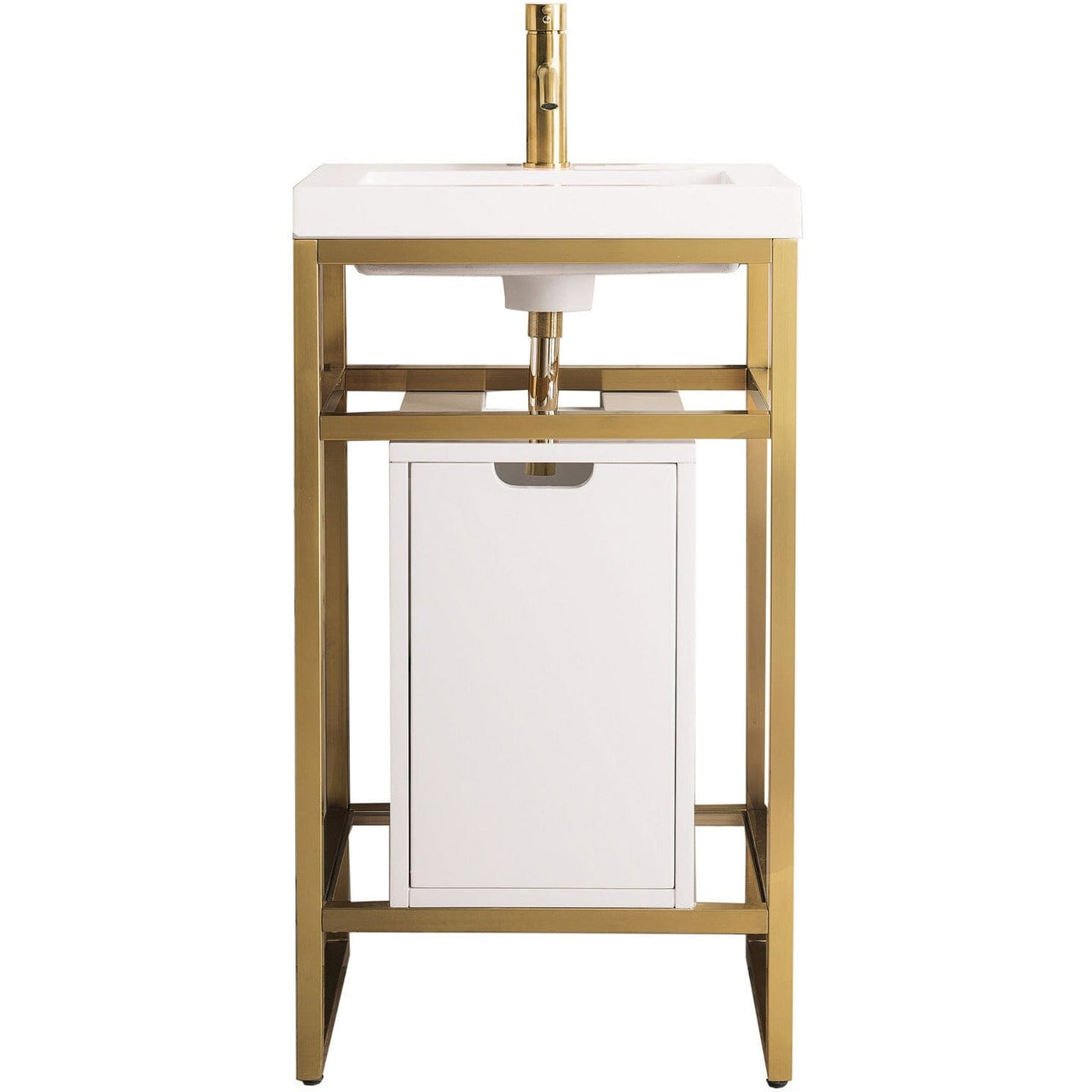 James Martin Boston 20" Stainless Steel Sink Console with Storage Cabinet Console James Martin Radiant Gold 