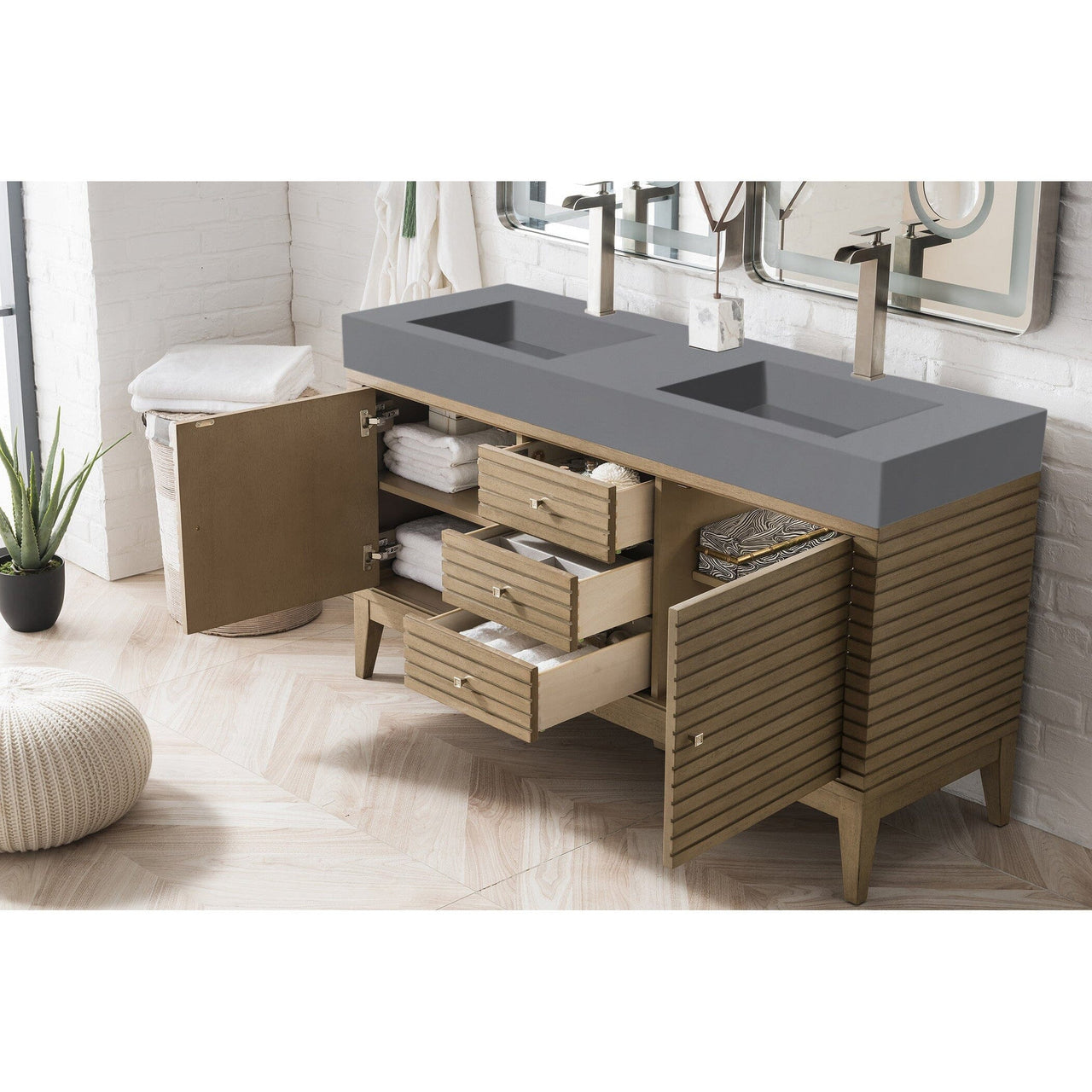 James Martin Linear 59" Double Vanity Vanity James Martin 