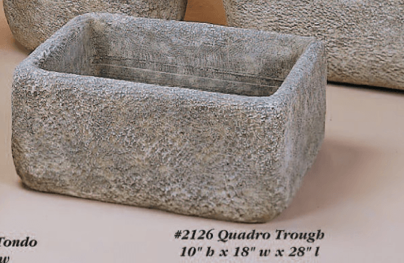 Quadro Trough Cast Stone Outdoor Garden Planter Planter Tuscan 
