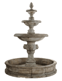 Thumbnail for Quattro Lion Three Tier Pond Outdoor Cast Stone Fountain Fountain Tuscan 