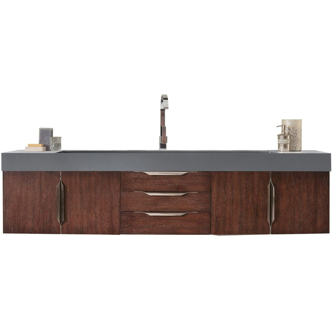 James Martin Mercer Island 72" Single Vanity Vanity James Martin Coffee Oak w/ Dusk Grey Glossy Composite Top 