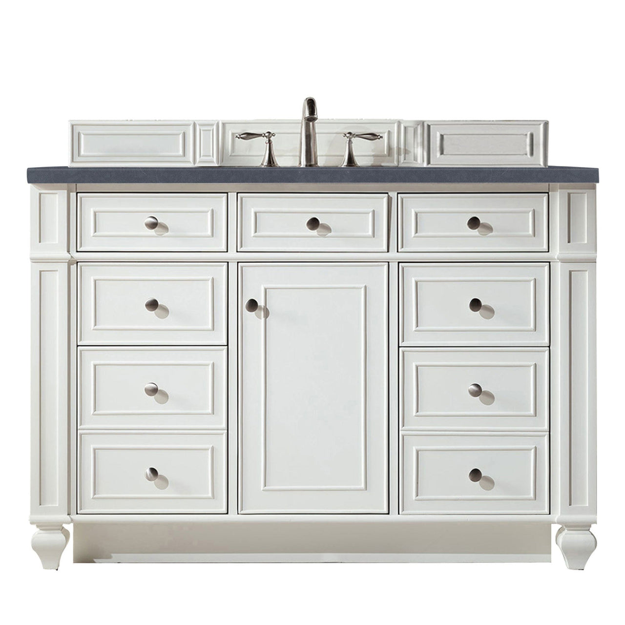 James Martin Bristol 48" Single Vanity Vanity James Martin Bright White w/ 3 CM Charcoal Soapstone Quartz Top 