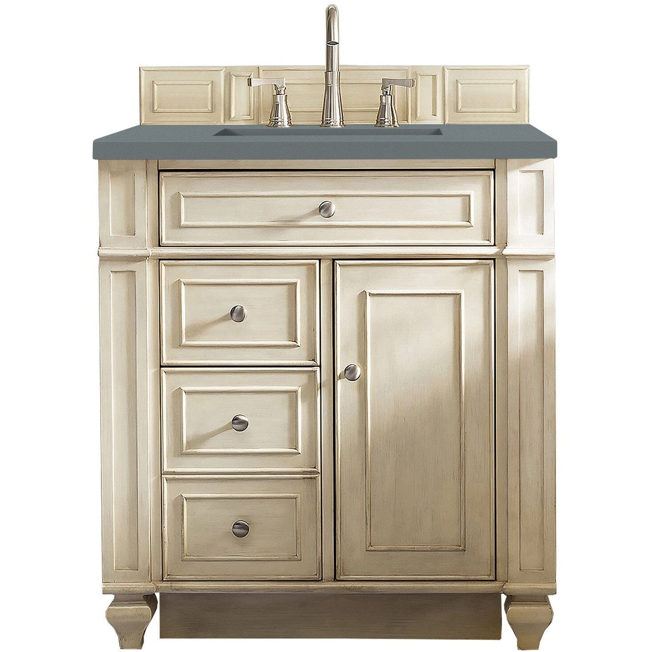 James Martin Bristol 30" Single Vanity Vanity James Martin Vintage Vanilla w/ 3 CM Cala Blue Quartz Top 