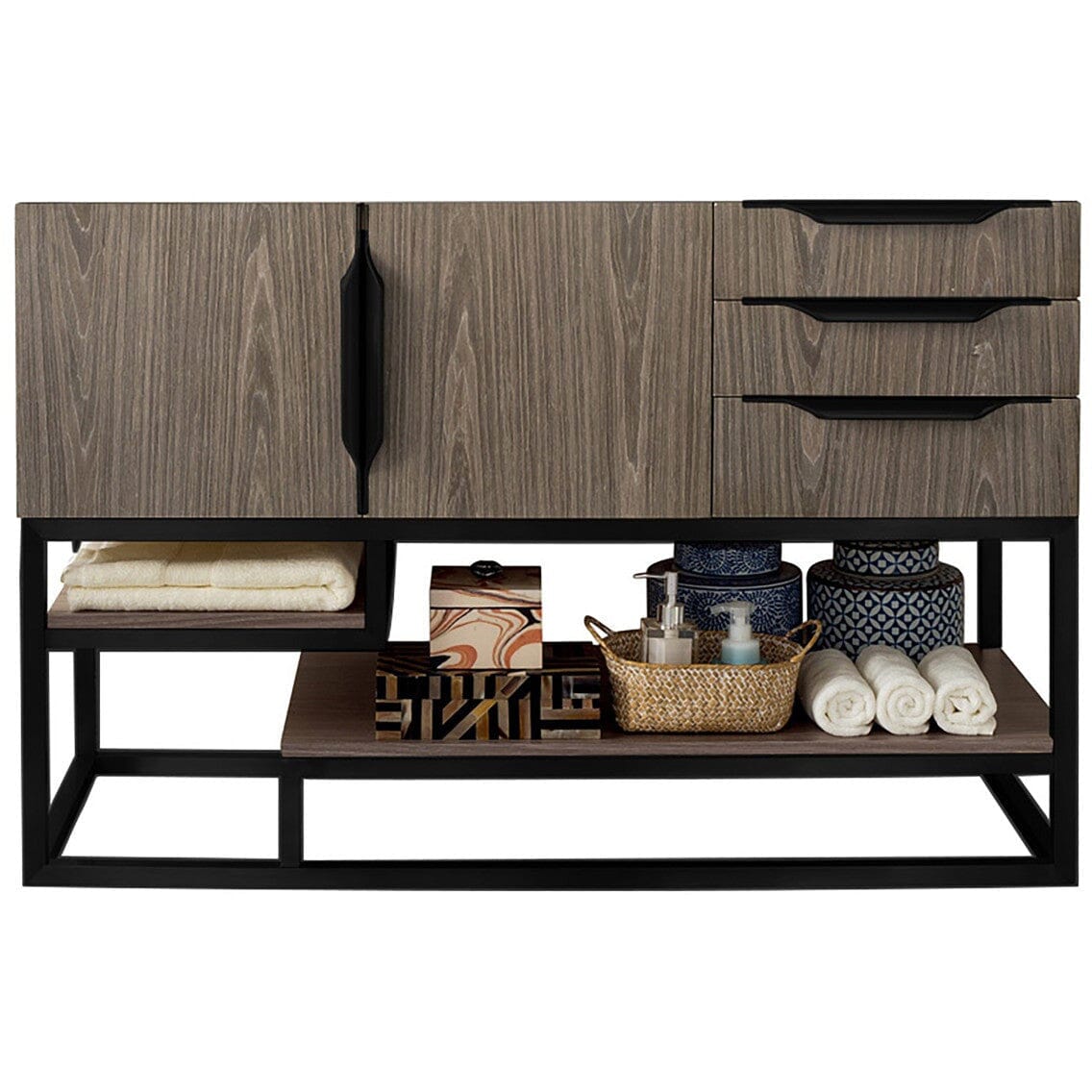 James Martin Columbia 48" Single Vanity Vanity James Martin Ash Gray - Matte Black Cabinet Only 