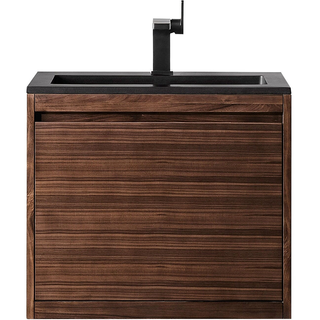 James Martin Milan 23.6" Single Vanity Vanity James Martin Mid Century Walnut w/Charcoal Black Composite Top 