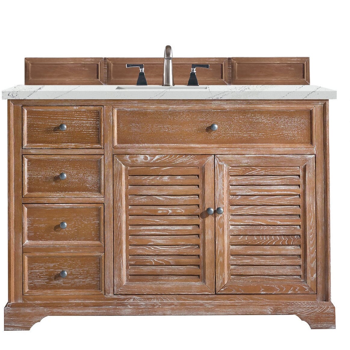 James Martin Savannah 48" Single Vanity Vanity James Martin Driftwood w/ 3 CM Ethereal Noctis Quartz Top 