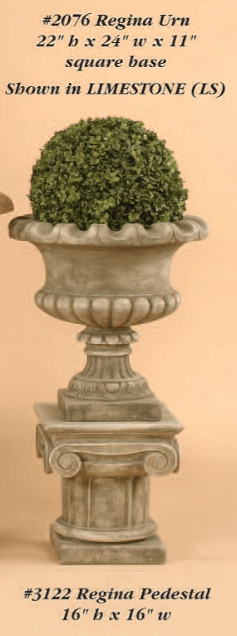 Regina Pedestal Cast Stone Outdoor Garden Planter Planter Tuscan 