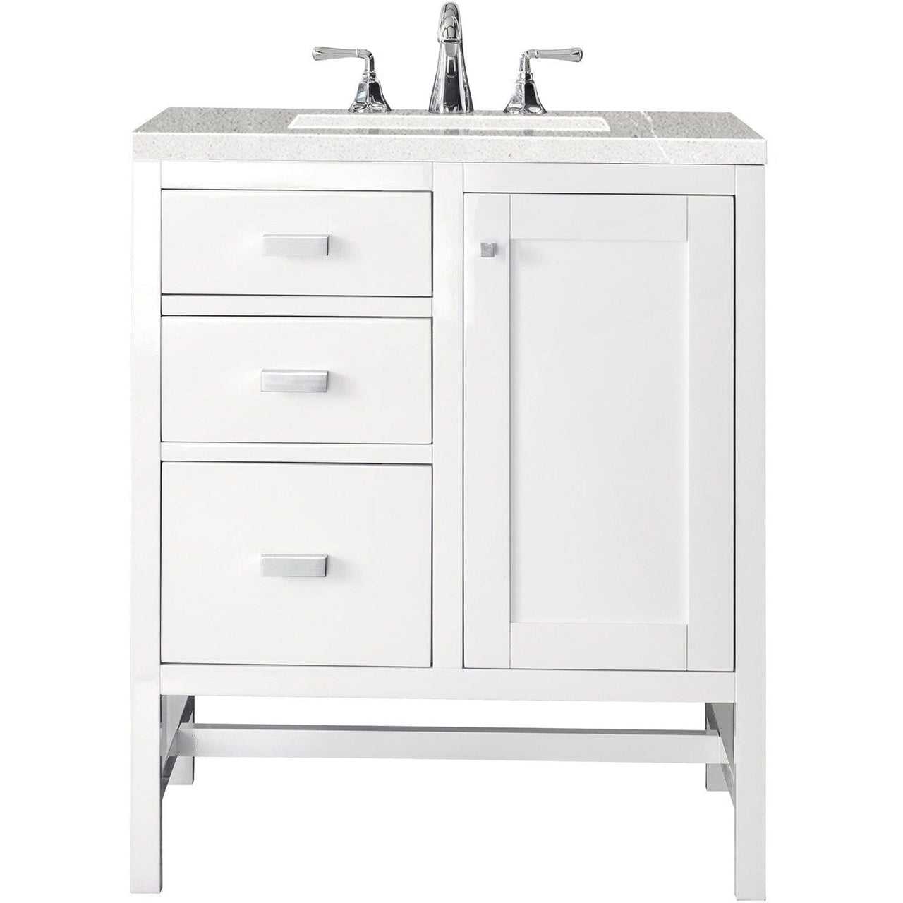 James Martin Addison 30" Single Vanity Vanity James Martin Glossy White w/ 3 CM Eternal Serena Top 