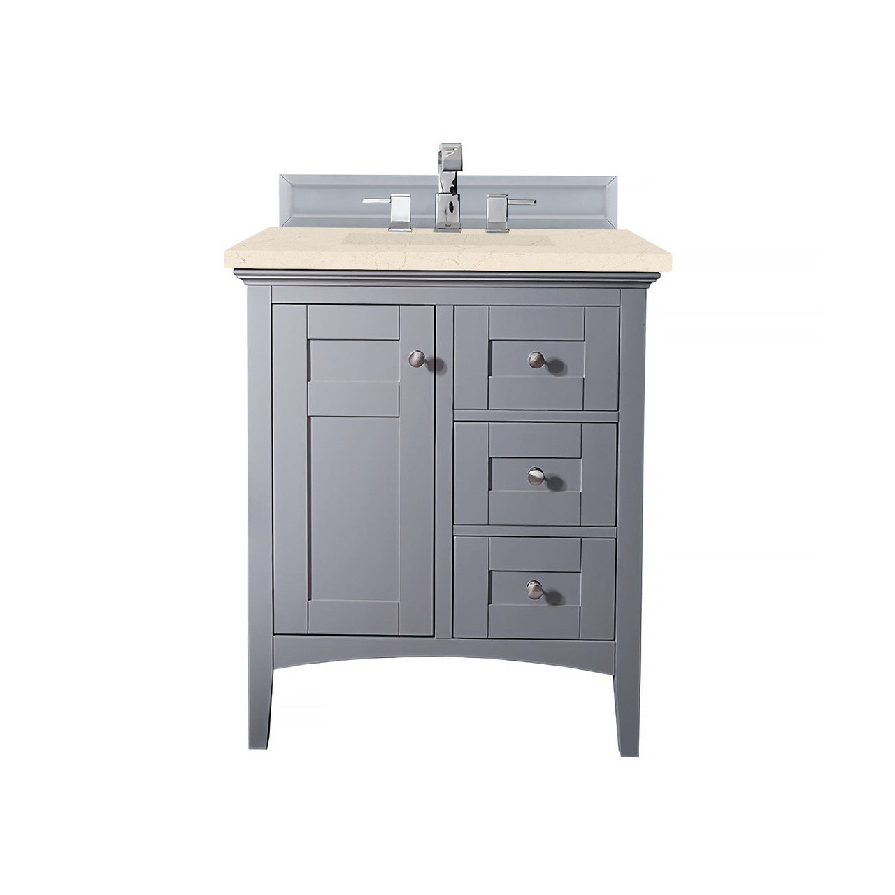 James Martin Palisades 30" Single Vanity Vanity James Martin Silver Gray w/ 3 CM Eternal Marfil Quartz Top 