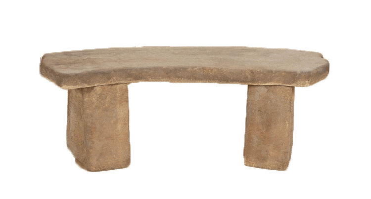 Curved Rock Outdoor Cast Stone Garden Bench Benches Tuscan 