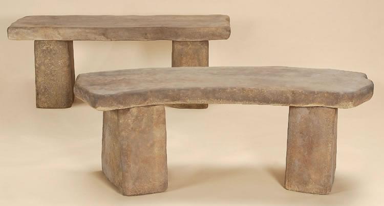 Curved Rock Outdoor Cast Stone Garden Bench Benches Tuscan 