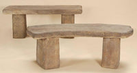 Thumbnail for Curved Rock Outdoor Cast Stone Garden Bench Benches Tuscan 