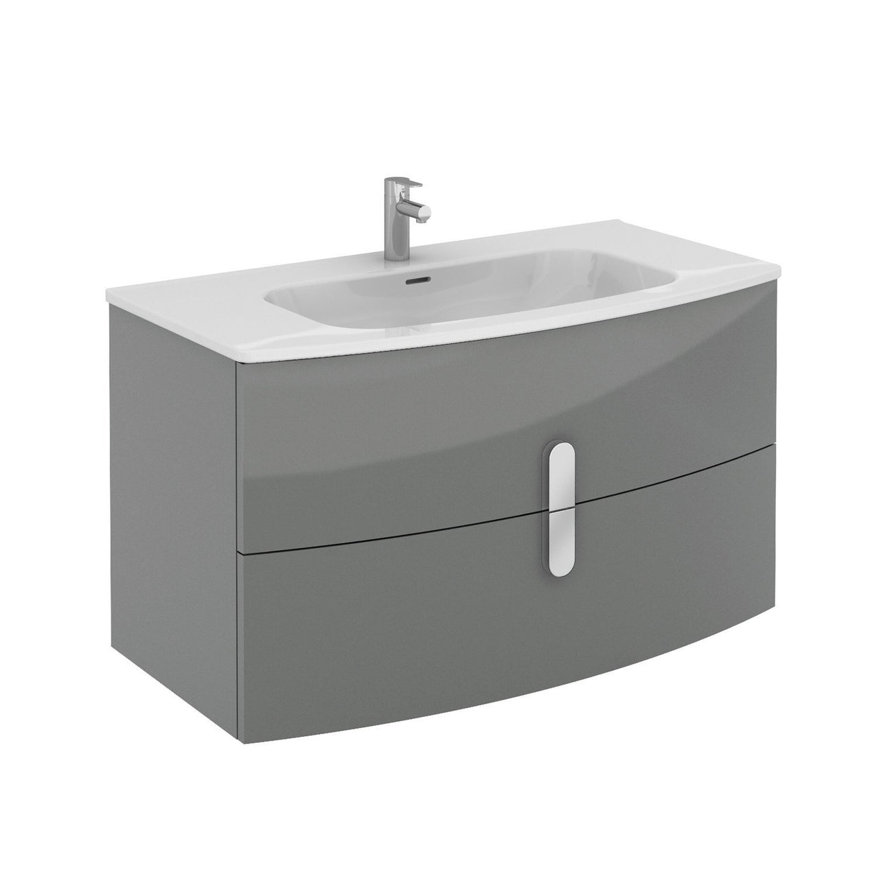 Eviva Cali 39" Wall Mount Grey Modern Vanity with White Integrated Porcelain Sink Vanity Eviva 