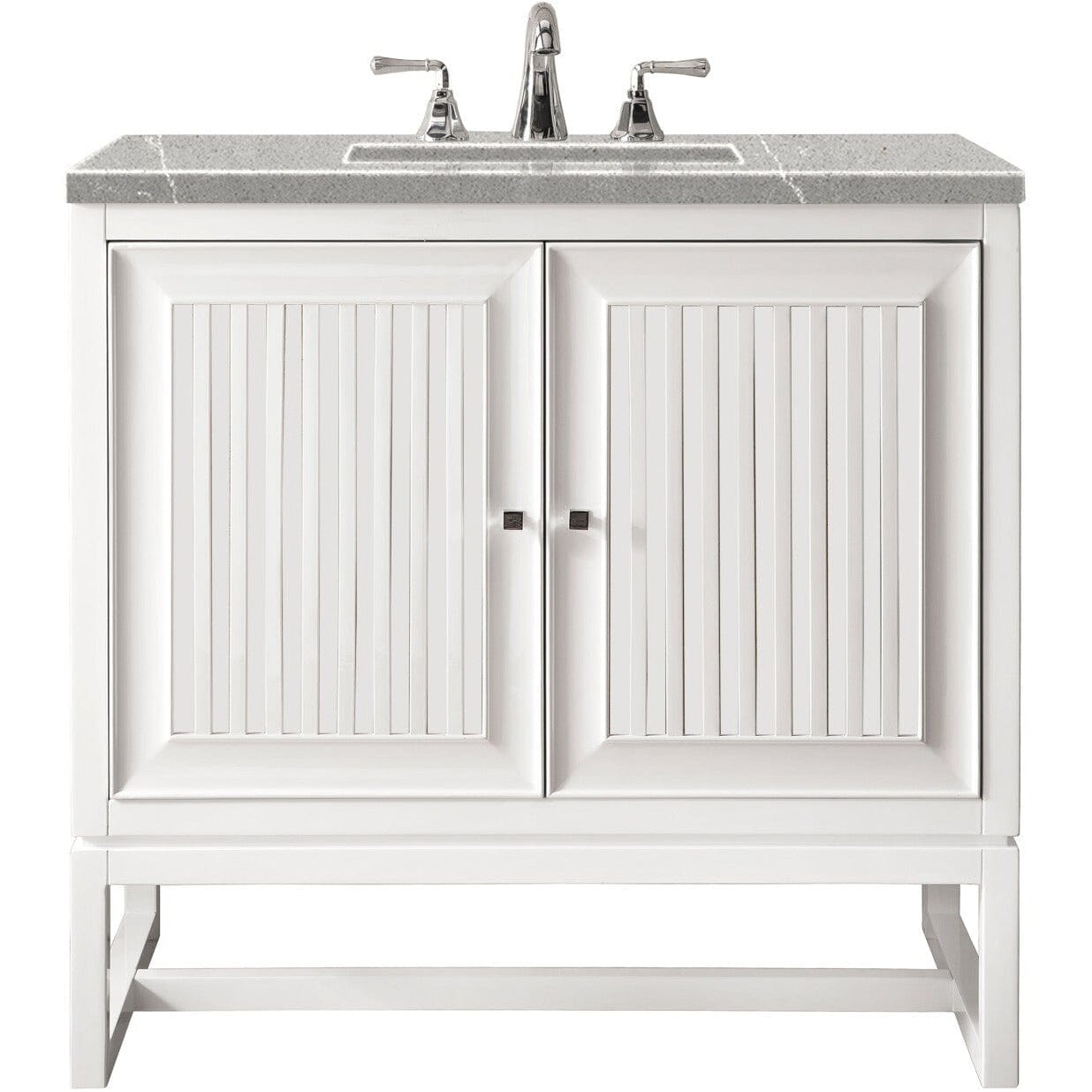 James Martin Athens 30" Single Vanity Vanity James Martin Glossy White w/ 3 CM Eternal Serena Top 