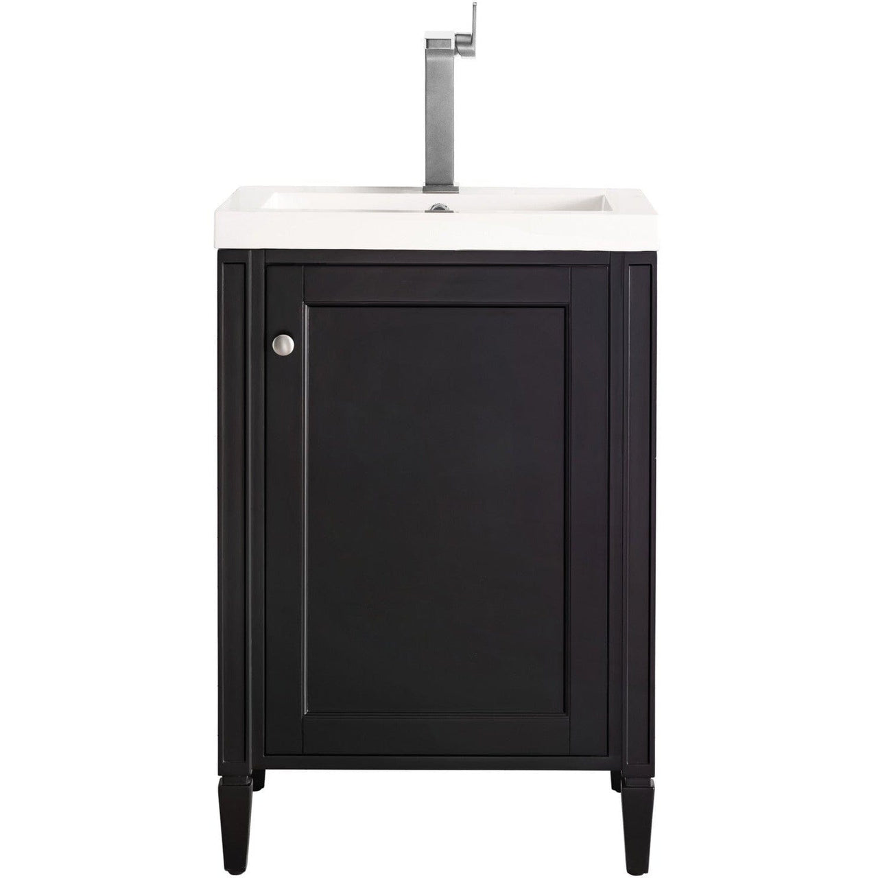 James Martin Britannia 24" Single Vanity Vanity James Martin Black Onyx w/ White Glossy Composite Countertop 