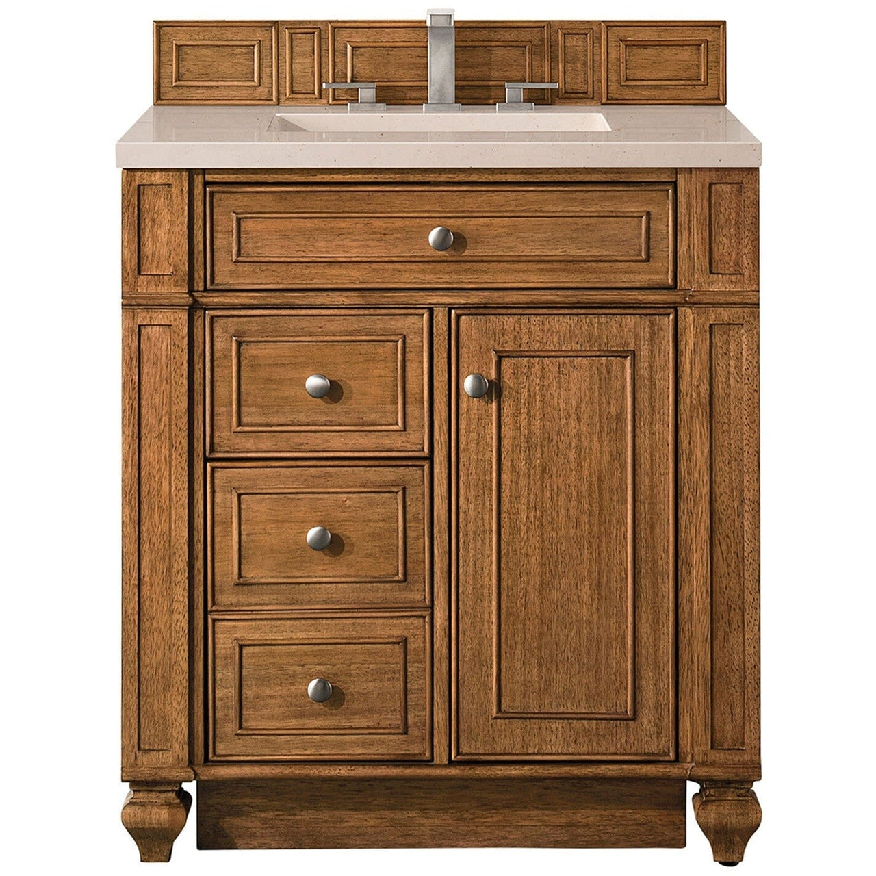 James Martin Bristol 30" Single Vanity Vanity James Martin Saddle Brown w/ 3 CM Eternal Marfil Quartz Top 