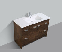 Thumbnail for Eviva Lugano 48 Inch Modern Bathroom Vanity with White Integrated Acrylic Sink, Rosewood Bathroom Vanity Eviva 