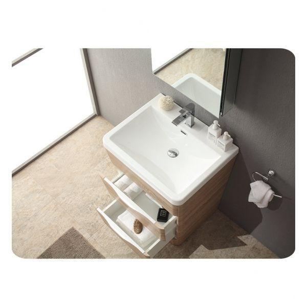 Fresca Milano 26" White Oak Modern Vanity w/ Medicine Cabinet Free Faucet Vanity Fresca 