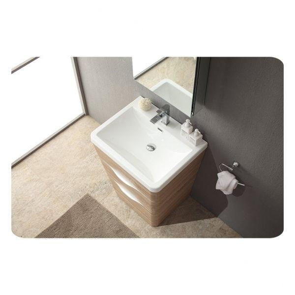 Fresca Milano 26" White Oak Modern Vanity w/ Medicine Cabinet Free Faucet Vanity Fresca 