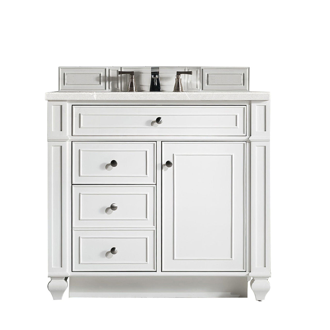 James Martin Bristol 36" Single Vanity Vanity James Martin Bright White w/ 3 CM Eternal Serena Quartz Top 