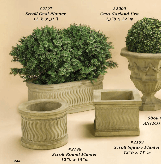 Scroll Planter Cast Stone Outdoor Garden Planter Planter Tuscan 