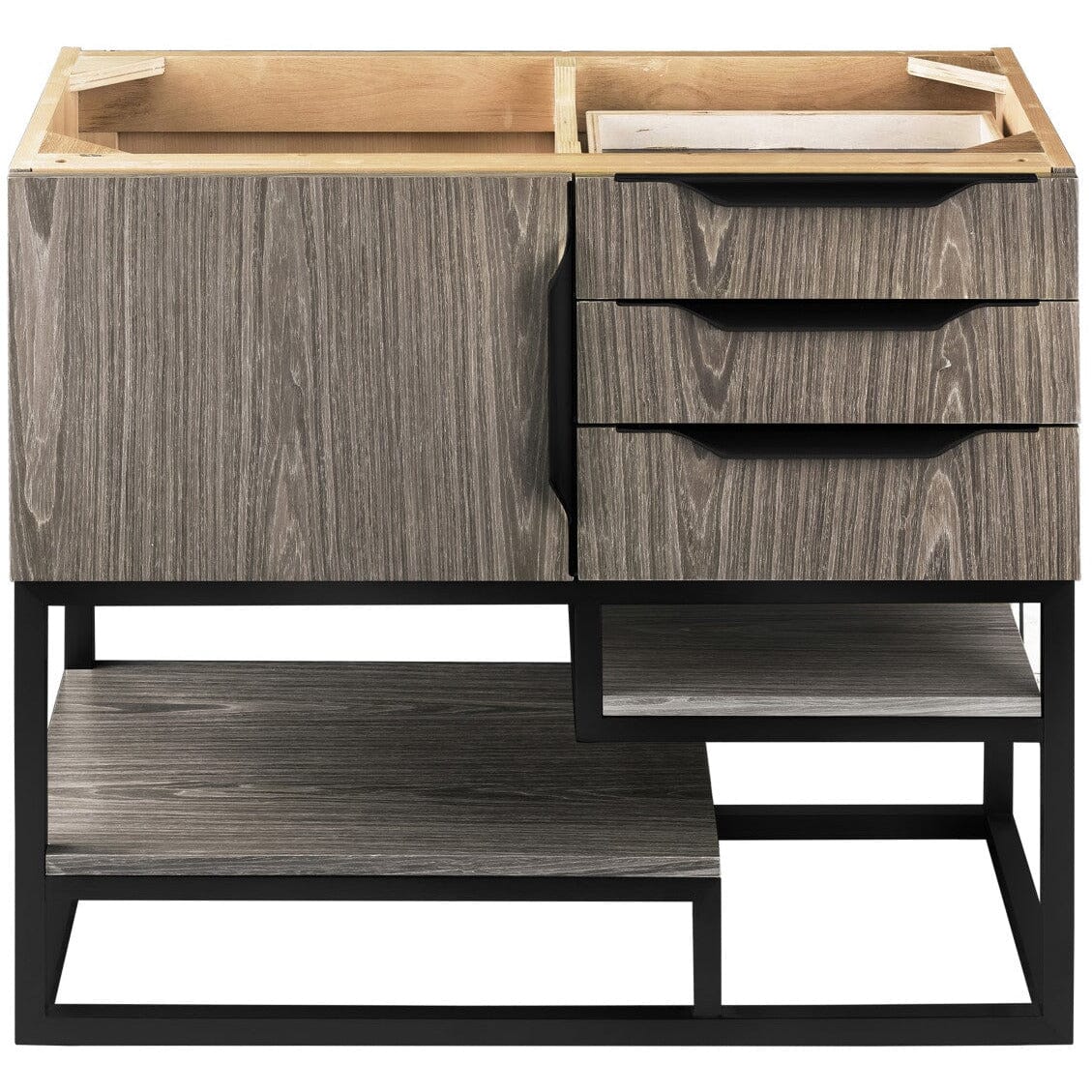 James Martin Columbia 36" Single Vanity Vanity James Martin Ash Gray - Matte Black Cabinet Only 