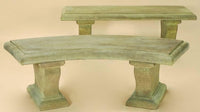 Thumbnail for Sienna Outdoor Cast Stone Garden Bench Straight Benches Tuscan 
