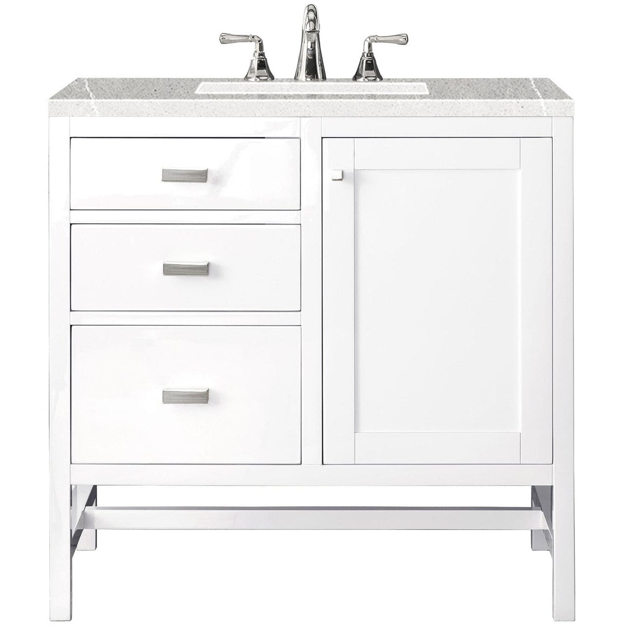 James Martin Addison 36" Single Vanity Vanity James Martin Glossy White w/ 3 CM Eternal Serena Top 