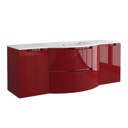 Latoscana Oasi 57" Red Glossy Bathroom Vanity OA57OPT4R Vanity Latoscana 