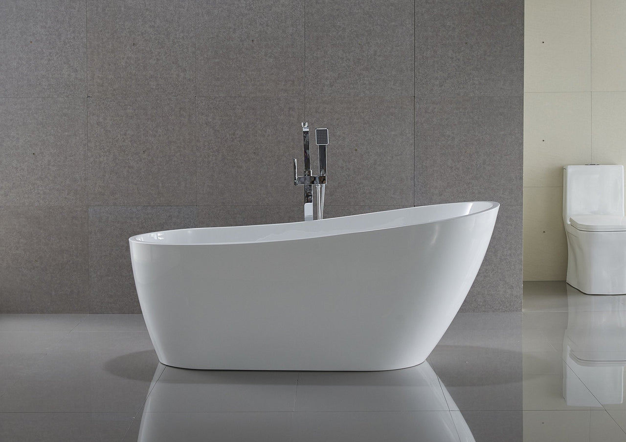 ANZZI Trend Series 5.58 ft. Freestanding Bathtub in White FreeStanding Bathtub ANZZI 