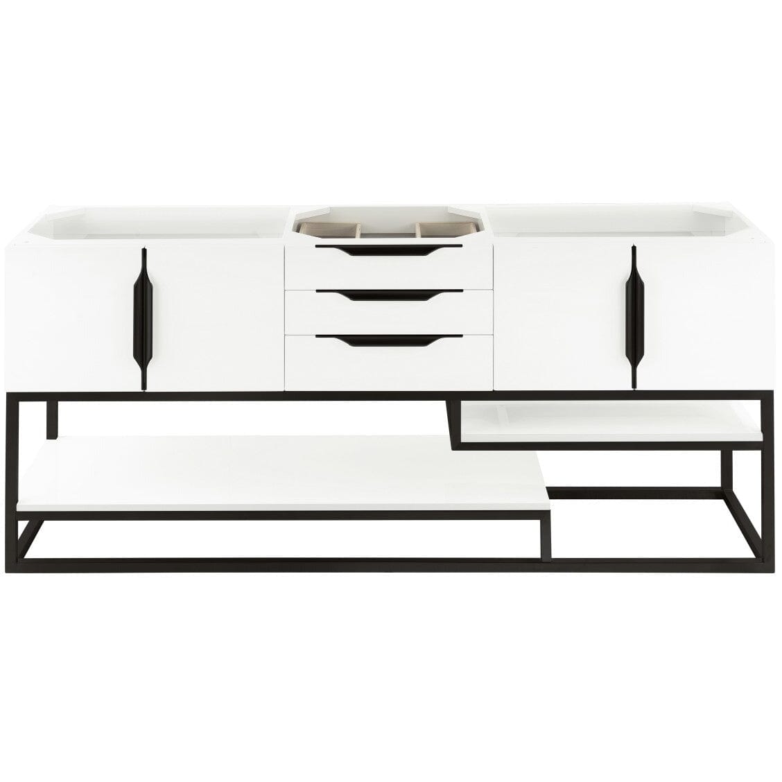 James Martin Columbia 72" Double Vanity Vanity James Martin Glossy White - Matte Black Cabinet Only 