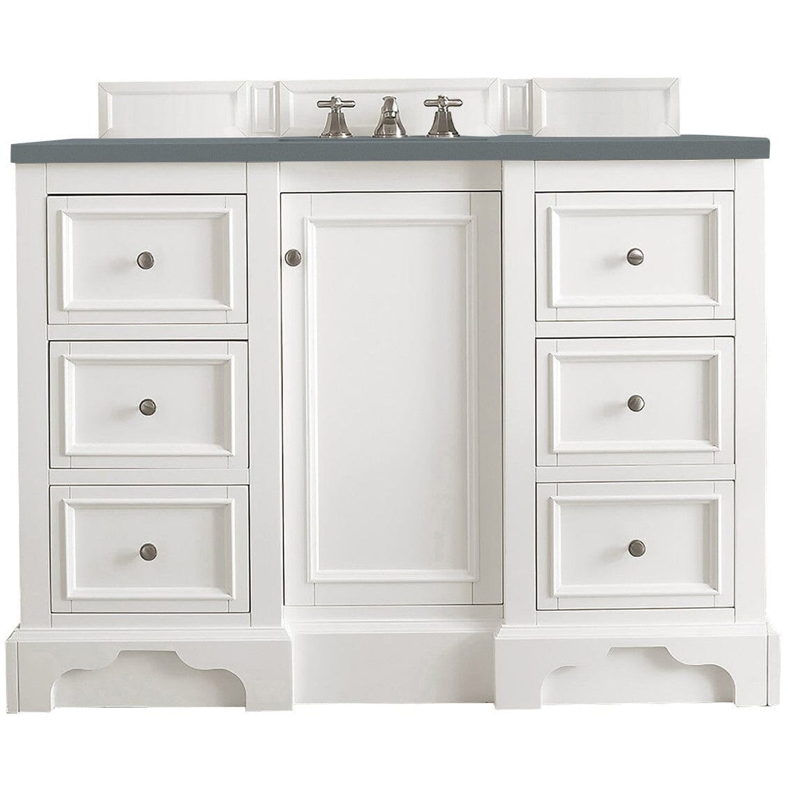 James Martin De Soto 48" Single Vanity Vanity James Martin Bright White w/ 3 CM Cala Blue Quartz Top 