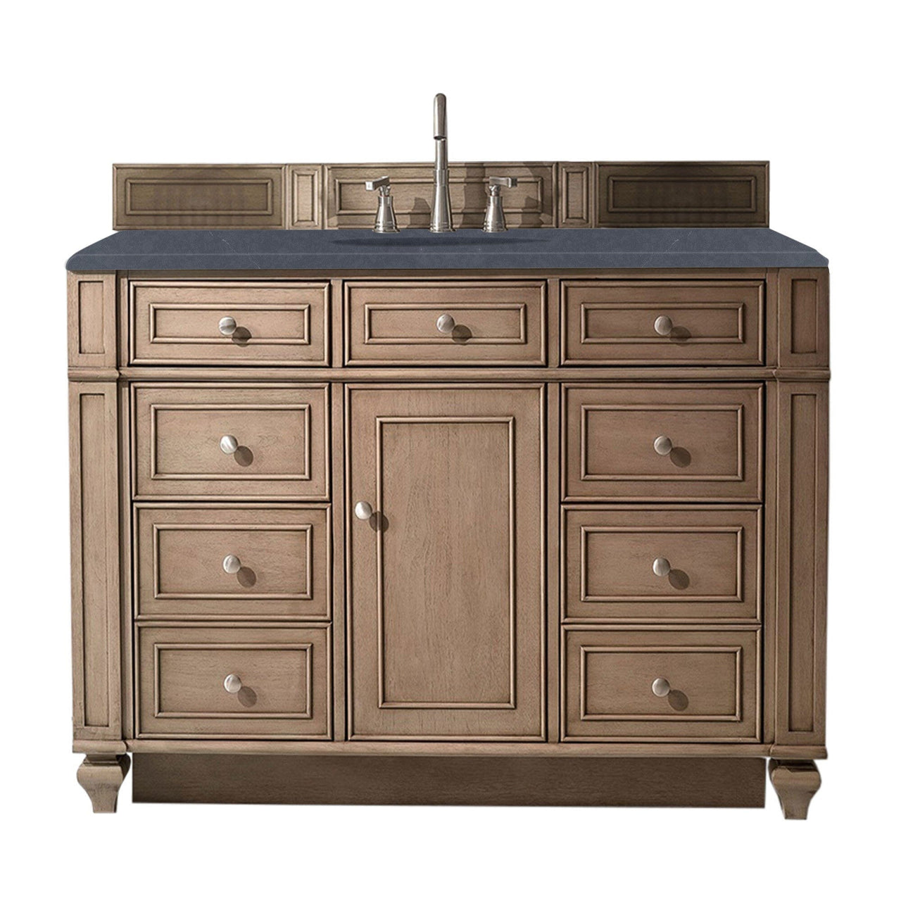 James Martin Bristol 48" Single Vanity Vanity James Martin Whitewashed Walnut w/ 3 CM Charcoal Soapstone Quartz Top 