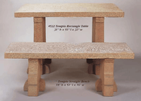 Thumbnail for Tempio Rectangular Table Outdoor Cast Stone Garden Bench Benches Tuscan 