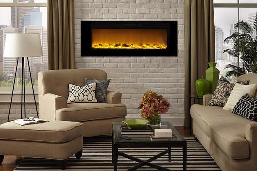 Touchstone Sideline 60” Wide (Wall inset design) Wall Mounted Electric Electric Fireplace Touchstone 