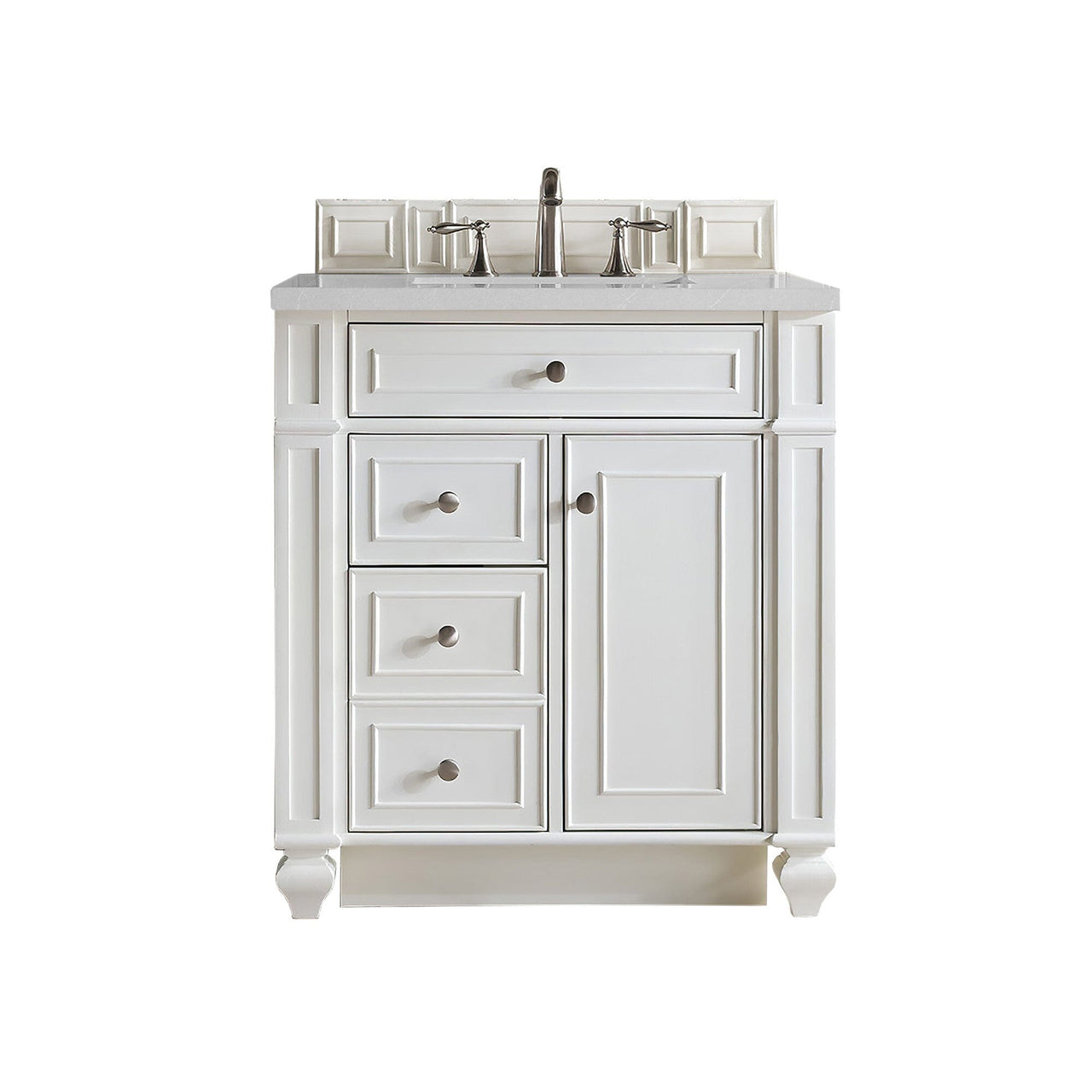 James Martin Bristol 30" Single Vanity Vanity James Martin Bright White w/ 3 CM Eternal Serena Quartz Top 