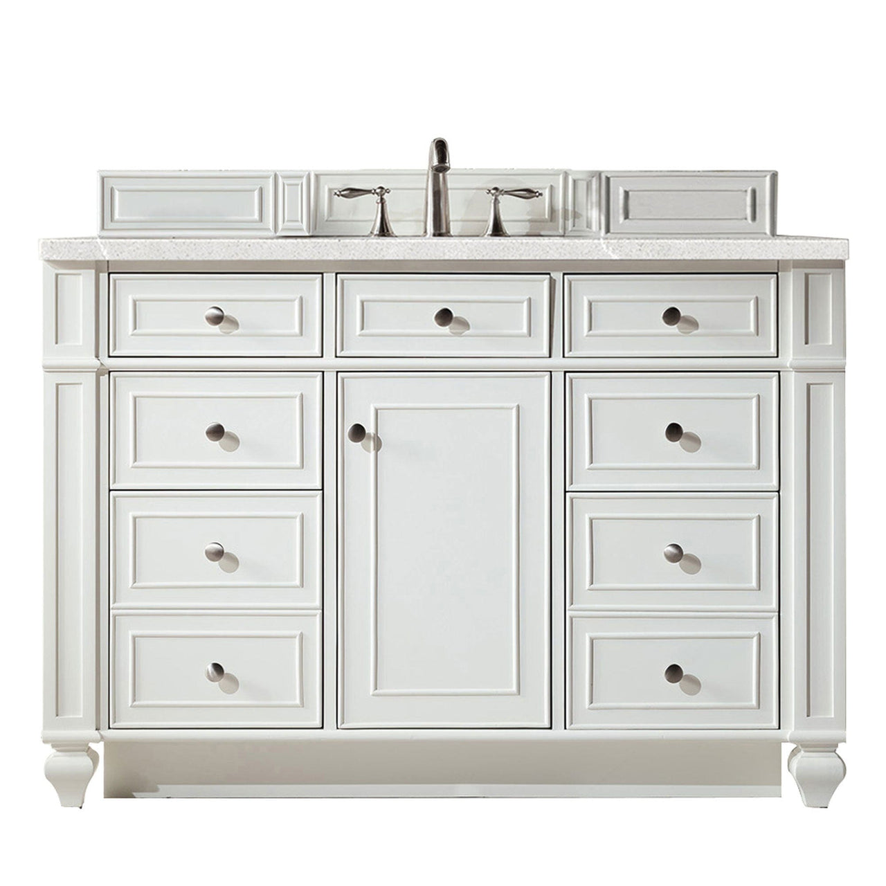 James Martin Bristol 48" Single Vanity Vanity James Martin Bright White w/ 3 CM Eternal Serena Quartz Top 