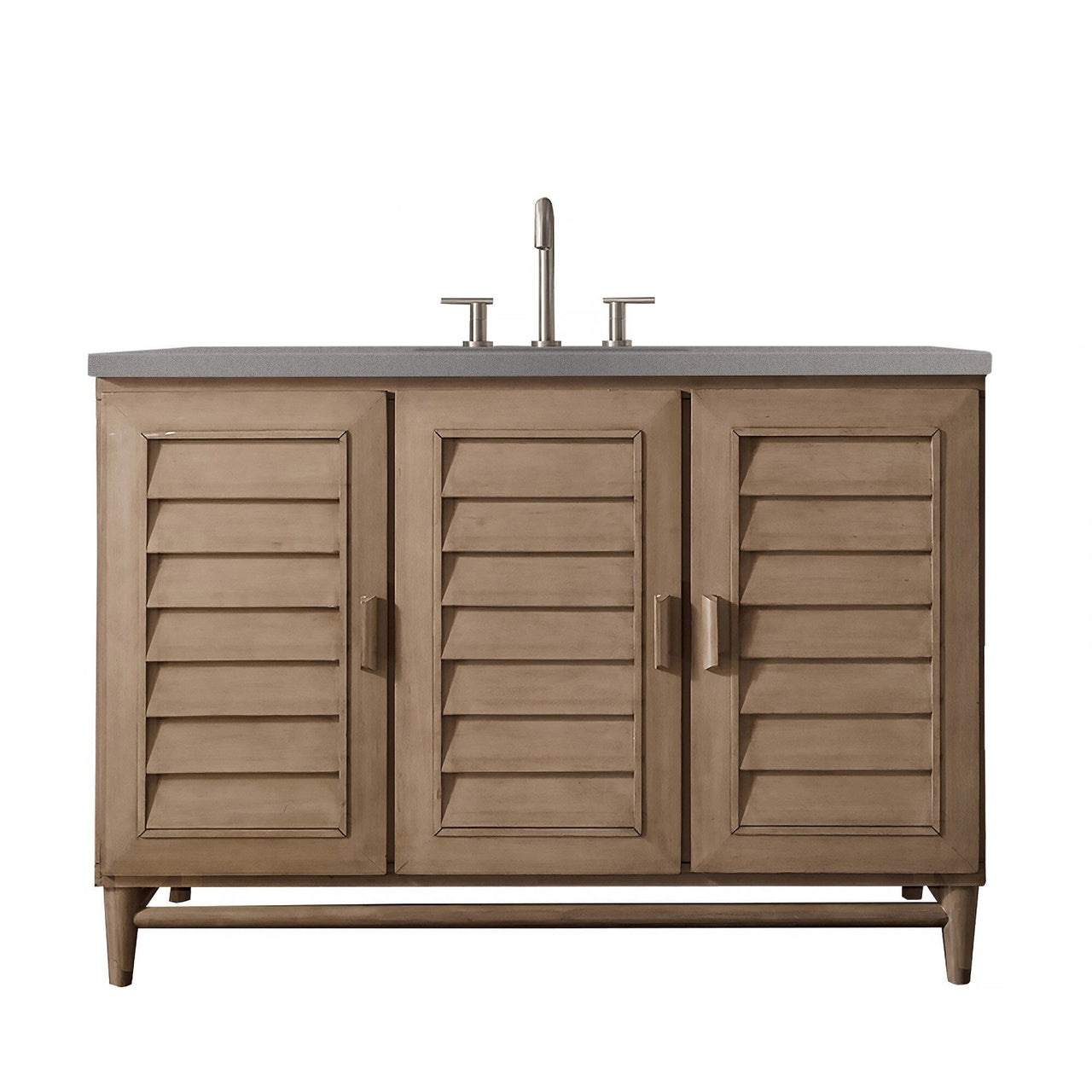 James Martin Portland 48" Single Vanity Vanity James Martin Whitewashed Walnut w/ 3 CM Grey Expo Quartz Top 
