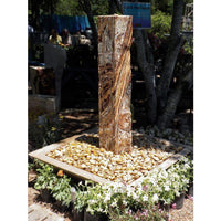 Thumbnail for Real Stone Fountains BTTBK028 Black Canyon Onyx Artisan Rock Fountain Fountain Blue Thumb 