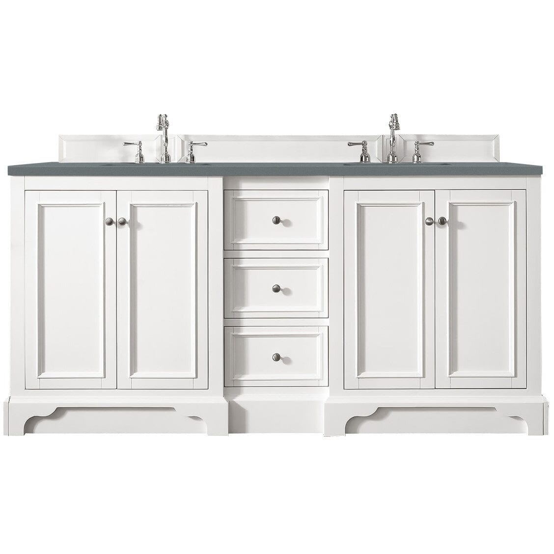 James Martin De Soto 72" Double Vanity Vanity James Martin Bright White w/ 3 CM Cala Blue Quartz Top 