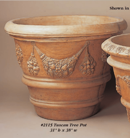 Tuscan Tree Pot Cast Stone Outdoor Garden Planter Planter Tuscan 