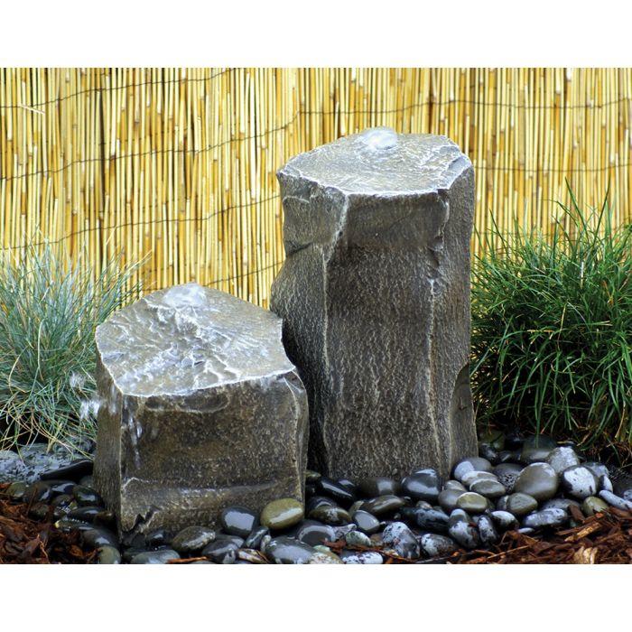 GFRC Bubbling Boulders LA6125K Twin Peaks Fountain Kit Fountain Blue Thumb 