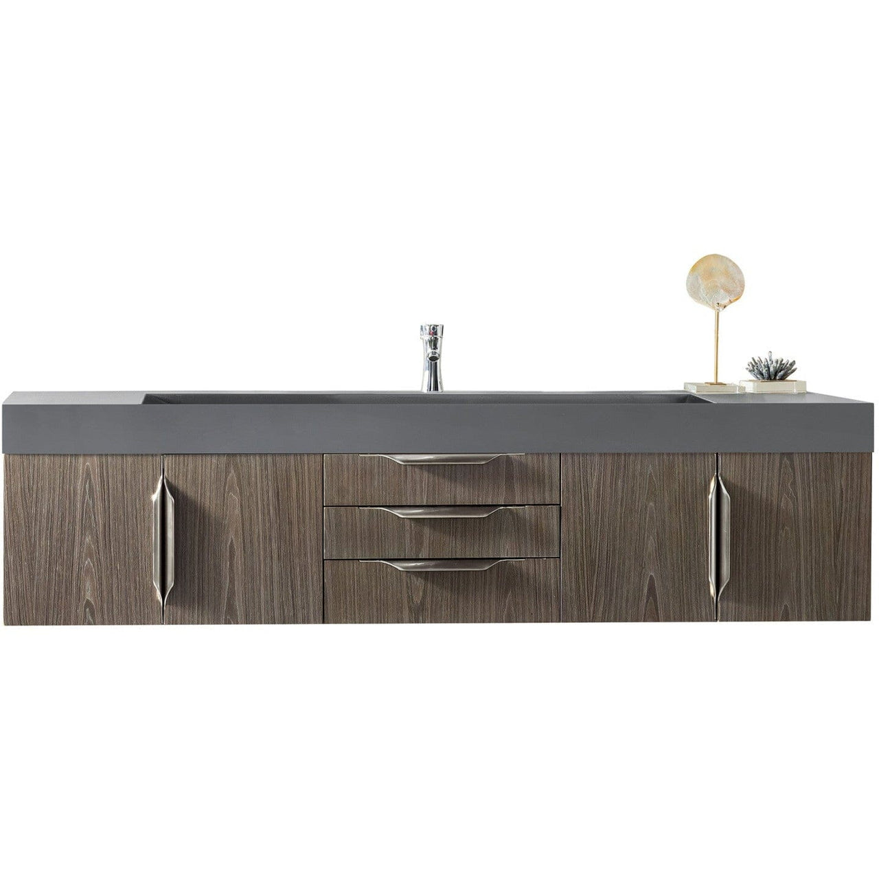 James Martin Mercer Island 72" Single Vanity Vanity James Martin Ash Gray w/ Dusk Grey Glossy Composite Top 