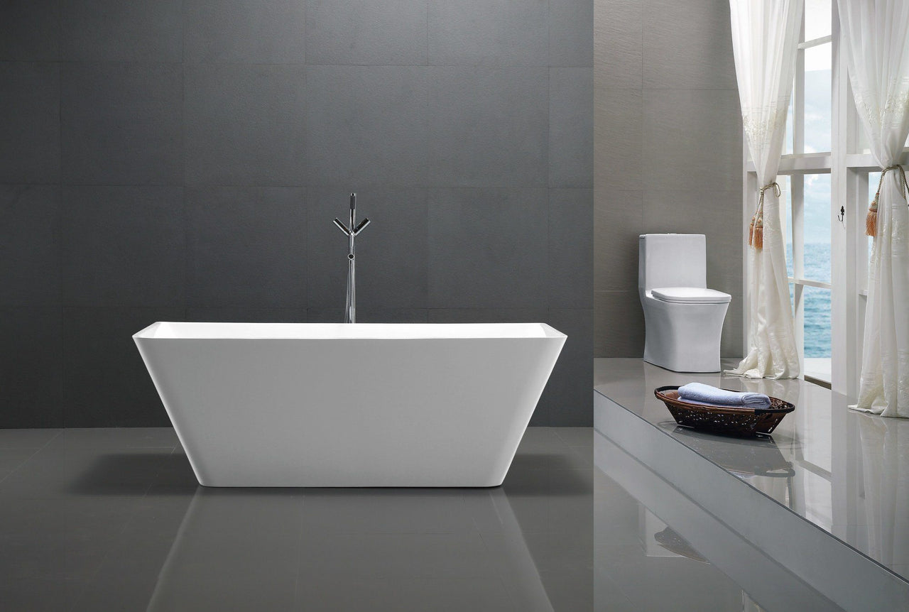 ANZZI Zenith Series 5.58 ft. Freestanding Bathtub in White FreeStanding Bathtub ANZZI 